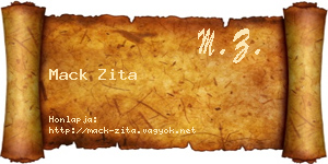 Mack Zita névjegykártya